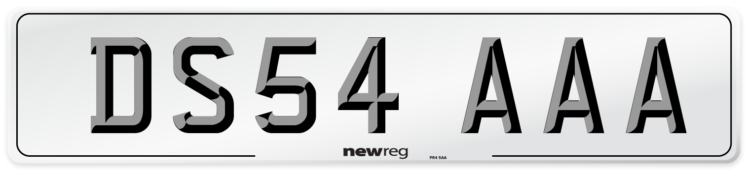 DS54 AAA Number Plate from New Reg